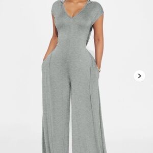 Fashion Nova Heather Gray Jumpsuit